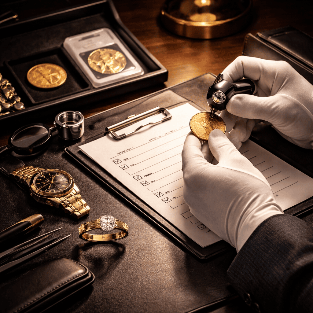 Structured expert review for coins currency bullion jewelry watches and collectibles